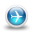 Glossy 3d blue plane Icon